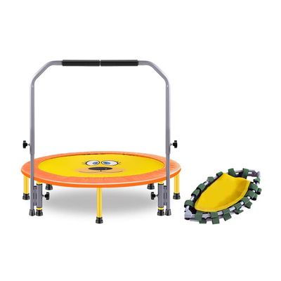 Trampoline 40in Folding Trampoline, Indoor and Outdoor Sports Fitness Toys, Aerobic Exercise for Adults and Children, 2 Models, Load 200kg (Color : Yellow, Size : Style 2)