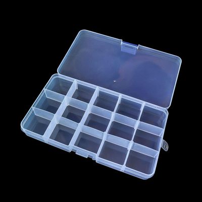 15 Grids PP Plastic Storage Boxes Removable Jewelry Earring Organizer Holder Case Transparent Sundries Jewelry Storage Box