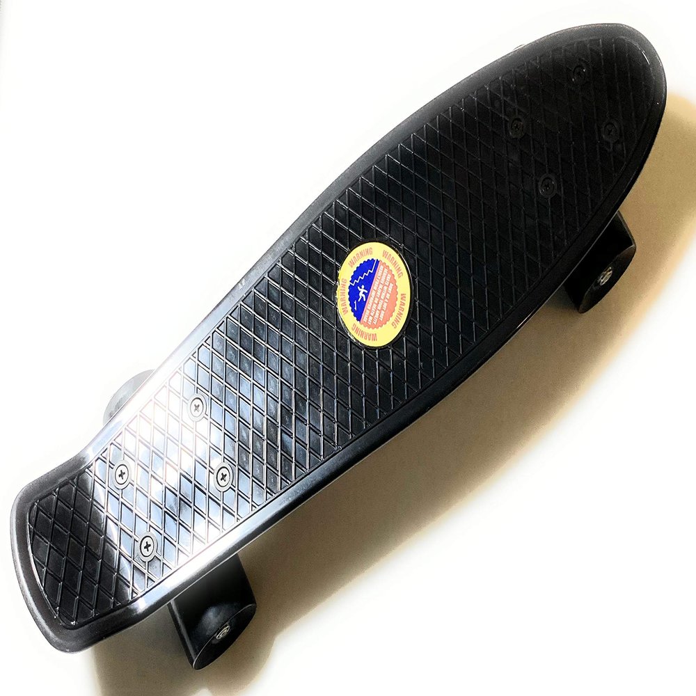 Classic Mini Cruiser Retro Skateboard - Black Color - 22.5 in x 6 in - Complete & Ready to Ride - Perfect Starter Board for Kids! Free Quick Shipping! (Black)