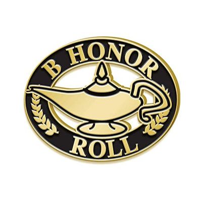 1" B Honor Roll Pin, Lamp Of Learning B Honor Roll Pins For Students, B Honor Roll Lapel Pin, 100 Pack