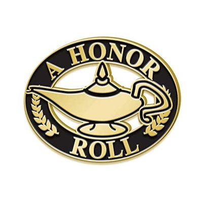 Crown Awards 1" A Honor Roll Pin, Lamp of Learning A Honor Roll Pins for Students, A Honor Roll Lapel Pin, 100 Pack Prime