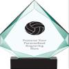 13" Legacy Jade Volleyball Crystal Award, Custom Engraved Volleyball Trophy, Engraving Included view 1