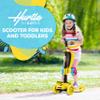 Hurtle 3 Wheeled Scooter for Kids - 2-in-1 Sit/Stand Child Toddlers Toy Kick Scooters w/ Flip-out Seat, Adjustable Height, Flashing Wheel Lights, Great for Indoor/Outdoor Fun, Yellow view 2