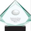 13" Legacy Jade Golf Ball Crystal Award, Custom Engraved Golf Ball Trophy, Engraving Included view 1