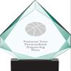 13" Legacy Jade Basketball Crystal Award, Custom Engraved Basketball Trophy, Engraving Included, Prime view 1