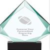 13" Legacy Jade Football Crystal Award, Custom Engraved Football Trophy, Engraving Included, Prime view 1