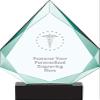 13" Legacy Jade Medical Caduceus Crystal Award, Custom Engraved Medical Caduceus Trophy, Engraving Included, Prime view 1