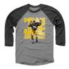 500 LEVEL Mean Joe Greene 3/4 Sleeve T-Shirt (Baseball Tee, XXX-Large, Black/Heather Gray) - Joe Greene Bold WHT view 1