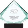 13" Legacy Jade Thank You with Heart Crystal Award, Custom Engraved Thank You with Heart Trophy, Engraving Included, Prime view 1