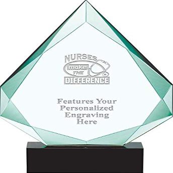 13" Legacy Jade Nurses Make The Difference Crystal Award, Custom Engraved Nurses Make The Difference Trophy, Engraving Included, Prime