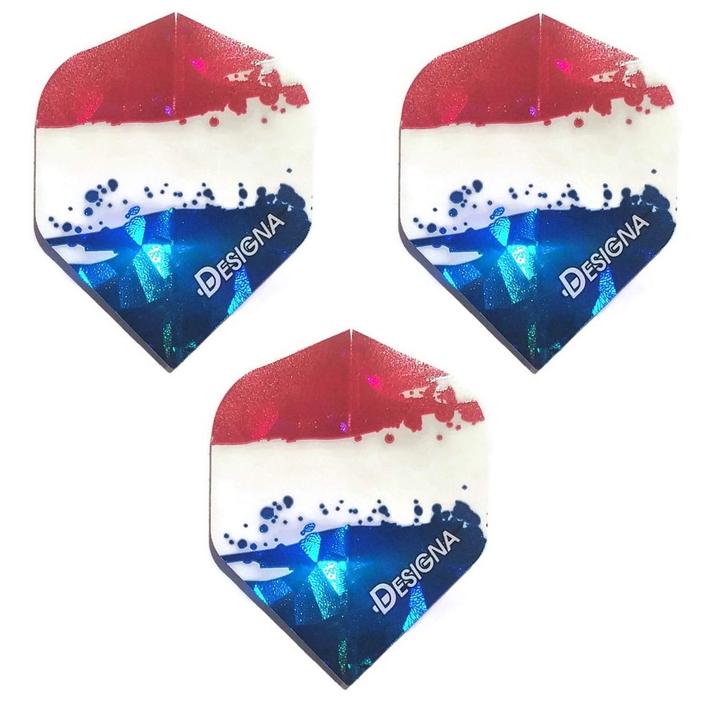 Designa French Flag 75 Micron Strong Standard Patriot France Dart Flights (3 Sets - 9 Flights)