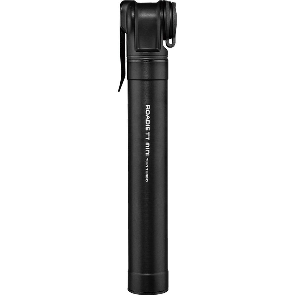 Topeak Roadie TT Mini Bike Pump Compact Twin Turbo Aluminum Road Tire Pump with 160 PSI Capacity, Integrated Dust Cap & Side Mount Bracket for Fast Inflation & Lightweight Portability