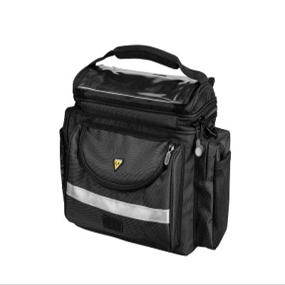 Topeak TourGuide Handlebar Bag DX with Fixer 8  8.1L Large-Capacity Touring Bag with QuickClick Mount, Shoulder Strap, Map Pocket, Rain Cover & Reflective Safety Strip