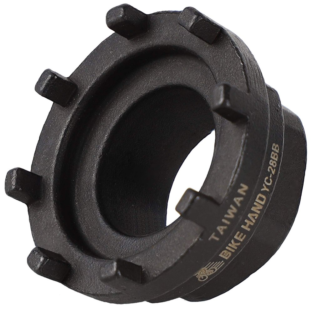 BikeHand Bike Bicycle 8 Notch Cartridge Bottom Bracket Chainring Lockring Install Remover Tool Compatible with Shimano SRAM ISIS Drive - 44mm Outside Diameter