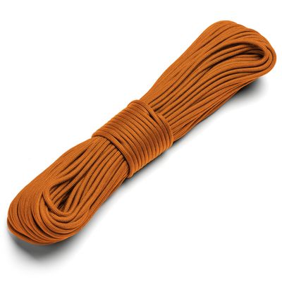 Texas Bushcraft Firecraft Cord - Utility Paracord Survival Rope, Parachute Cord for Survival Gear  3 Extra Strands for Emergency Preparedness Fishing, Sewing and Tinder (Burnt Orange, 25 ft)