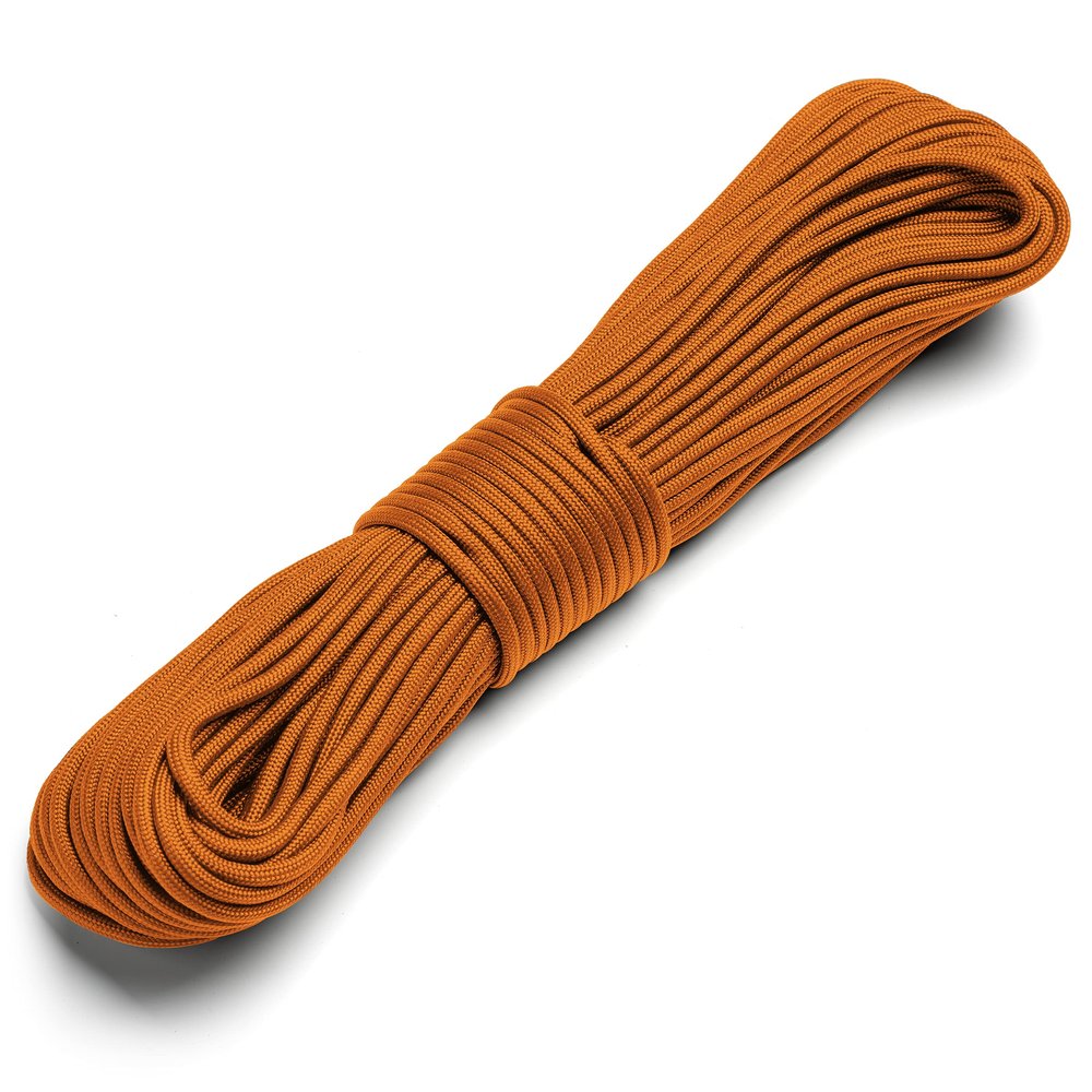 Texas Bushcraft Firecraft Cord - Utility Paracord Survival Rope, Parachute Cord for Survival Gear  3 Extra Strands for Emergency Preparedness Fishing, Sewing and Tinder (Burnt Orange, 25 ft)