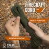 Texas Bushcraft Firecraft Cord - Utility Paracord Survival Rope, Parachute Cord for Survival Gear  3 Extra Strands for Emergency Preparedness Fishing, Sewing and Tinder (Burnt Orange, 25 ft) view 3