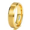 TRUMIUM 6mm Tungsten Rings for Men Women 24K Gold Plated Plated Engagement Promise Wedding Bands Beveled Edges Comfort Fit Size 10.5 view 1