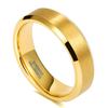 TRUMIUM 6mm Tungsten Rings for Men Women 24K Gold Plated Plated Engagement Promise Wedding Bands Beveled Edges Comfort Fit Size 10.5 view 2
