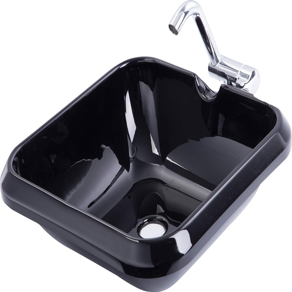 ZY Marine Boat Caravan RV Camper Square Black Acrylic Sink 360360120mm GR-Y005B (with Faucet)
