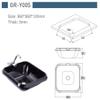 ZY Marine Boat Caravan RV Camper Square Black Acrylic Sink 360360120mm GR-Y005B (with Faucet) view 2