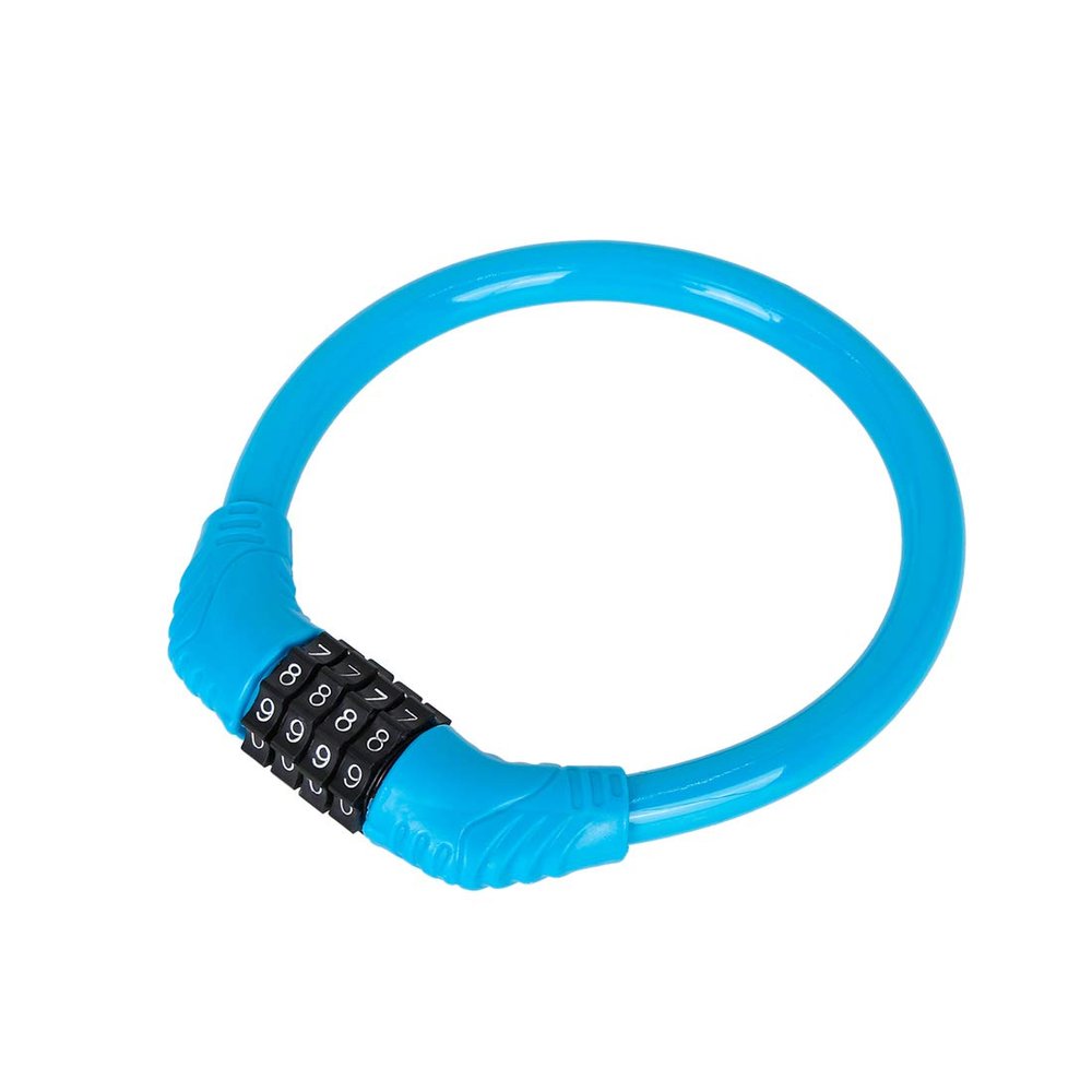 X AUTOHAUX 43cmx10mm Bike Cable Lock Portable 4 Digit Security Resettable Combination Cable Bicycle Locks Blue
