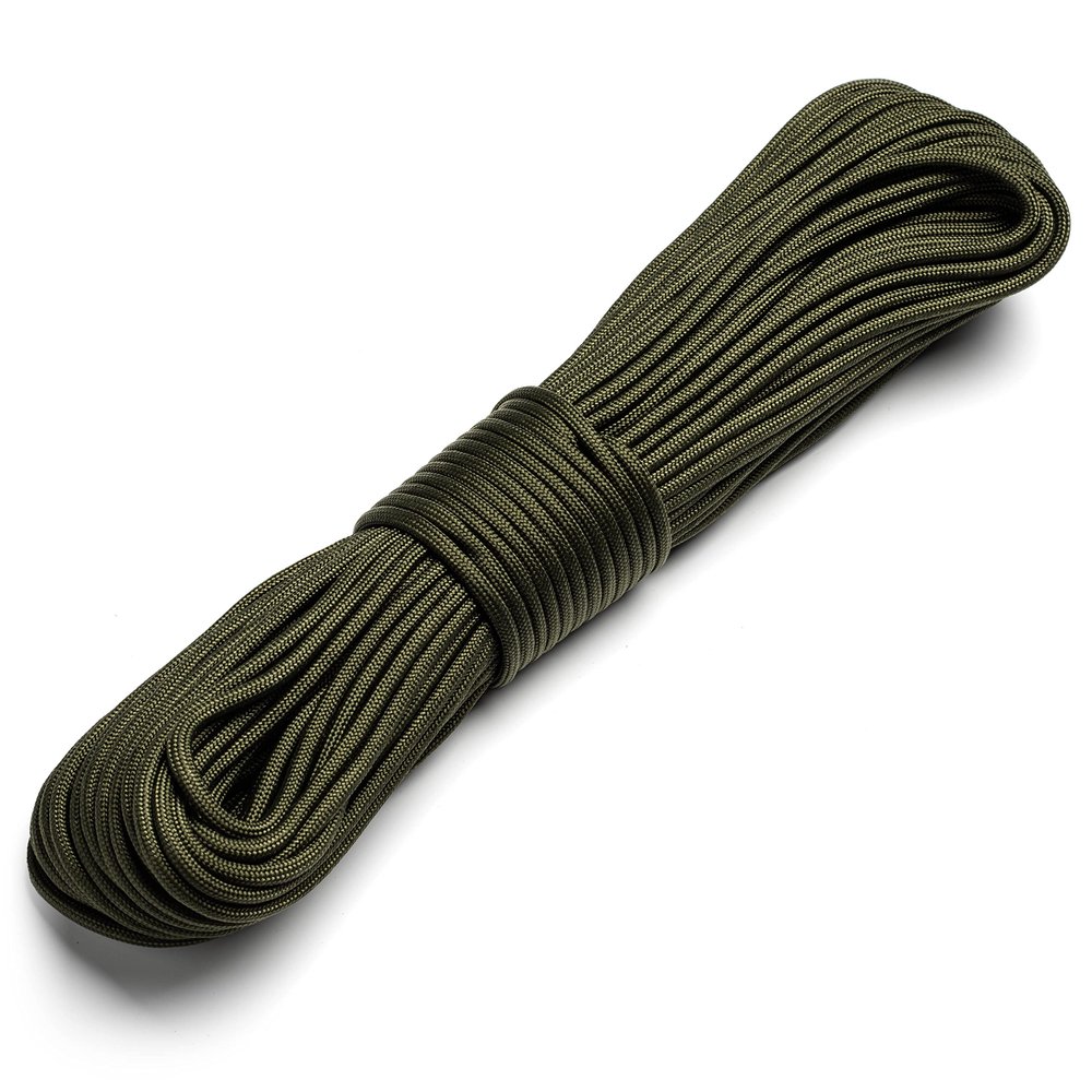 Texas Bushcraft Firecraft Cord - Utility Paracord Survival Rope, Parachute Cord for Survival Gear  3 Extra Strands for Emergency Preparedness Fishing, Sewing and Tinder (Army Green, 25 ft)