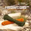 Texas Bushcraft Firecraft Cord - Utility Paracord Survival Rope, Parachute Cord for Survival Gear  3 Extra Strands for Emergency Preparedness Fishing, Sewing and Tinder (Army Green, 25 ft) view 2