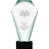 11" Jade Shrine Checkered Flags Crystal Award, Custom Engraved Checkered Flags Trophy, Engraving Included view 1