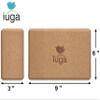 IUGA Yoga Blocks 2 Pack With Strap Non Slip High Density 9"x6"x3" Solid & Cork Yoga Block With Yoga Strap to Improve Strength Balance for Yoga Pilates Meditation view 2