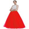 EllieHouse A Line Long Full Bridesmaid Tulle Skirt for Wedding Evening Party P68 Red XL view 1