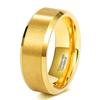 TRUMIUM 8mm 24K Gold Plated Tungsten Rings for Men Women Wedding Bands Matte Finish Beveled Edges Comfort Fit Size 11