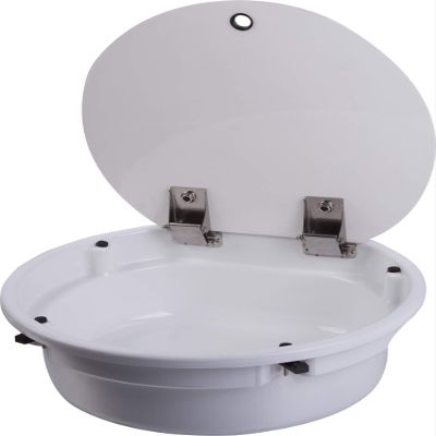 ZY Boat Caravan RV Camper Round White Acrylic Sink with Lid 430140mm GR-Y010 (Without Faucet)