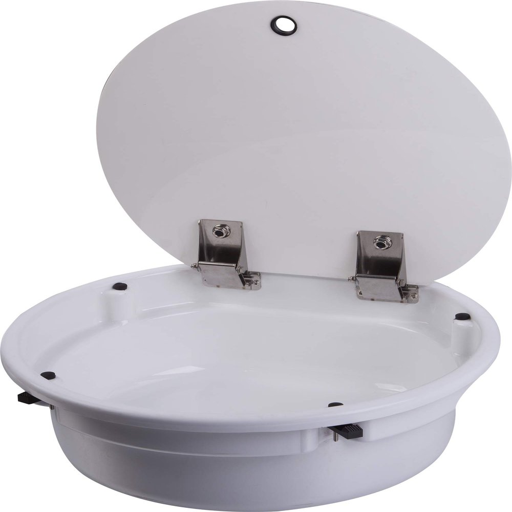 ZY Boat Caravan RV Camper Round White Acrylic Sink with Lid 430140mm GR-Y010 (Without Faucet)