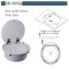 ZY Boat Caravan RV Camper Round White Acrylic Sink with Lid 430140mm GR-Y010 (Without Faucet) view 3