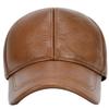 JNKET Mens Cowhide Baseball Cap Winter Keep Warm Earflaps Cap Waterproof Windproof Sports Cap Adjustable Snapbacks Hats (Brown) view 2