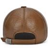 JNKET Mens Cowhide Baseball Cap Winter Keep Warm Earflaps Cap Waterproof Windproof Sports Cap Adjustable Snapbacks Hats (Brown) view 4