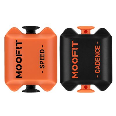 moofit Cadence Speed Sensor, Bluetooth & ANT+ Wireless RPM Cycling Spin Bike Cadence Sensor for Wahoo/Coosporide/Rouvy/Peloton, IP67 Waterproof, Orange