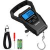 HEETA Waterproof Fish Scale Digital with Backlit LCD Display, 110lb/50kg Portable Hanging Scale Fishing Scale for Home and Outdoor, Measuring Tape and 2 AAA Batteries Included (Black) view 1