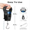 HEETA Waterproof Fish Scale Digital with Backlit LCD Display, 110lb/50kg Portable Hanging Scale Fishing Scale for Home and Outdoor, Measuring Tape and 2 AAA Batteries Included (Black) view 2
