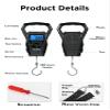 HEETA Waterproof Fish Scale Digital with Backlit LCD Display, 110lb/50kg Portable Hanging Scale Fishing Scale for Home and Outdoor, Measuring Tape and 2 AAA Batteries Included (Black) view 3