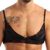 ACSUSS Mens Sissy Lingerie Bralette Wirefree Unlined Mini Bra Top Crossdressing Nightwear Black Large view 1