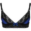 ACSUSS Mens Sissy Lingerie Bralette Wirefree Unlined Mini Bra Top Crossdressing Nightwear Blue X-Large view 3