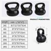 Kettlebells AGYH Black Kettlebells, 2kg/4kg/6kg/8kg/10kg/12kg, 14kgprofessional Strength For Men And Women At Home And Gym Training Equipment (Size : 4kg) view 3