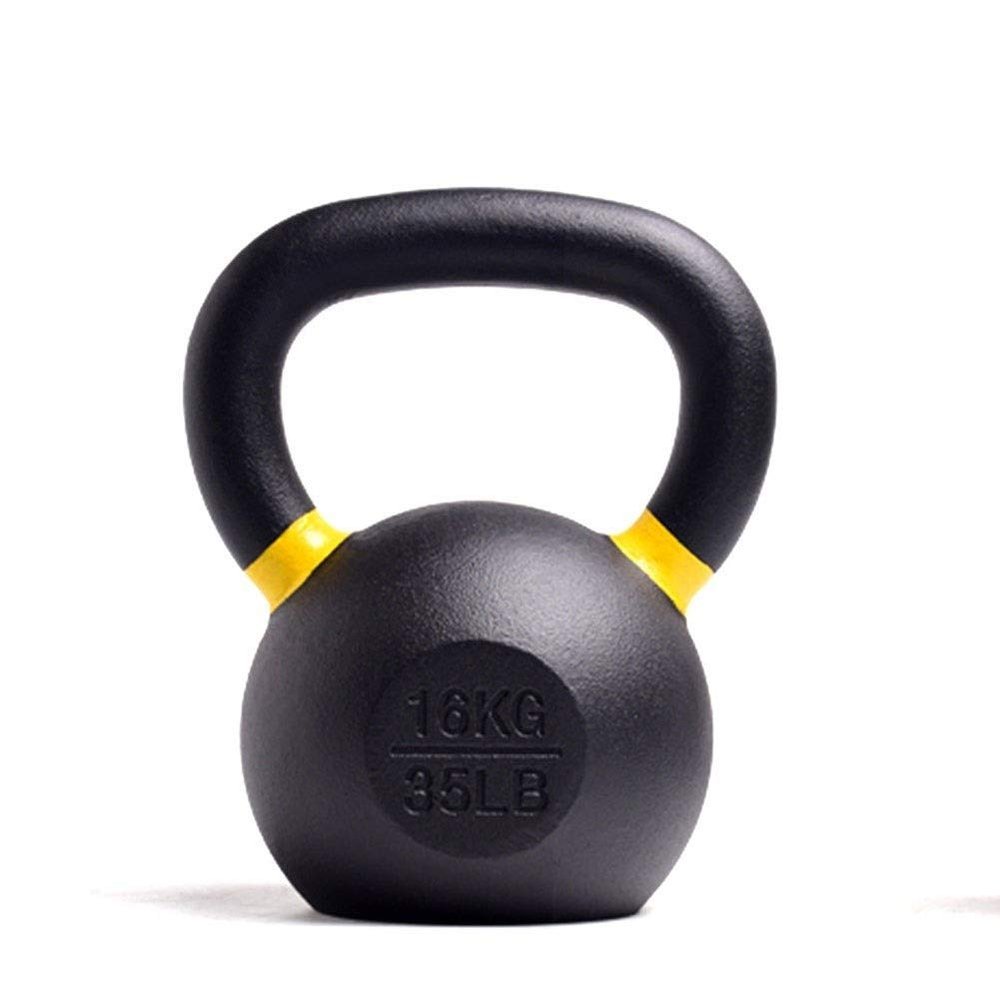 Kettlebells AGYH Black Cast Iron Kettlebell, Muscle Strength Training Equipment For Home Gym, 4kg/6kg/8kg/10kg/12kg/14kg/16kg/18kg/20kg/24kg (Size : 16kg/35.2lb)