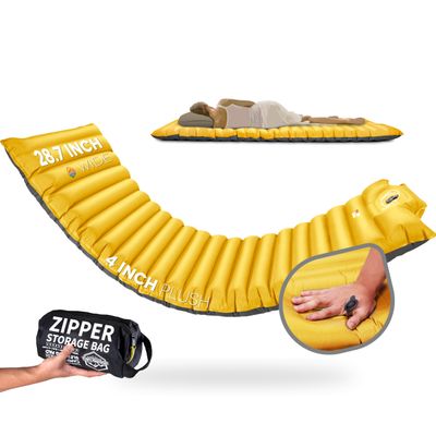 ZOOOBELIVES Extra Thickness | Wide Plus Sleeping Pad with Built-in Pump, Inflatable Camping Mattress of Ultimate Comfort for Car Camping, Tent, and Backpacking, Lightweight & Compact Airlive2000P