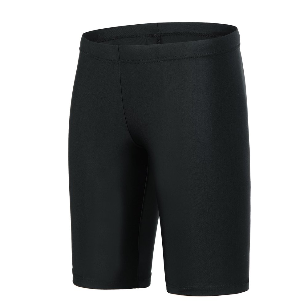 Xioker Boy Square Legs Swim Jammer with UPF50+,Youth Boy Jammer Swimming Shorts for Training(Black M)