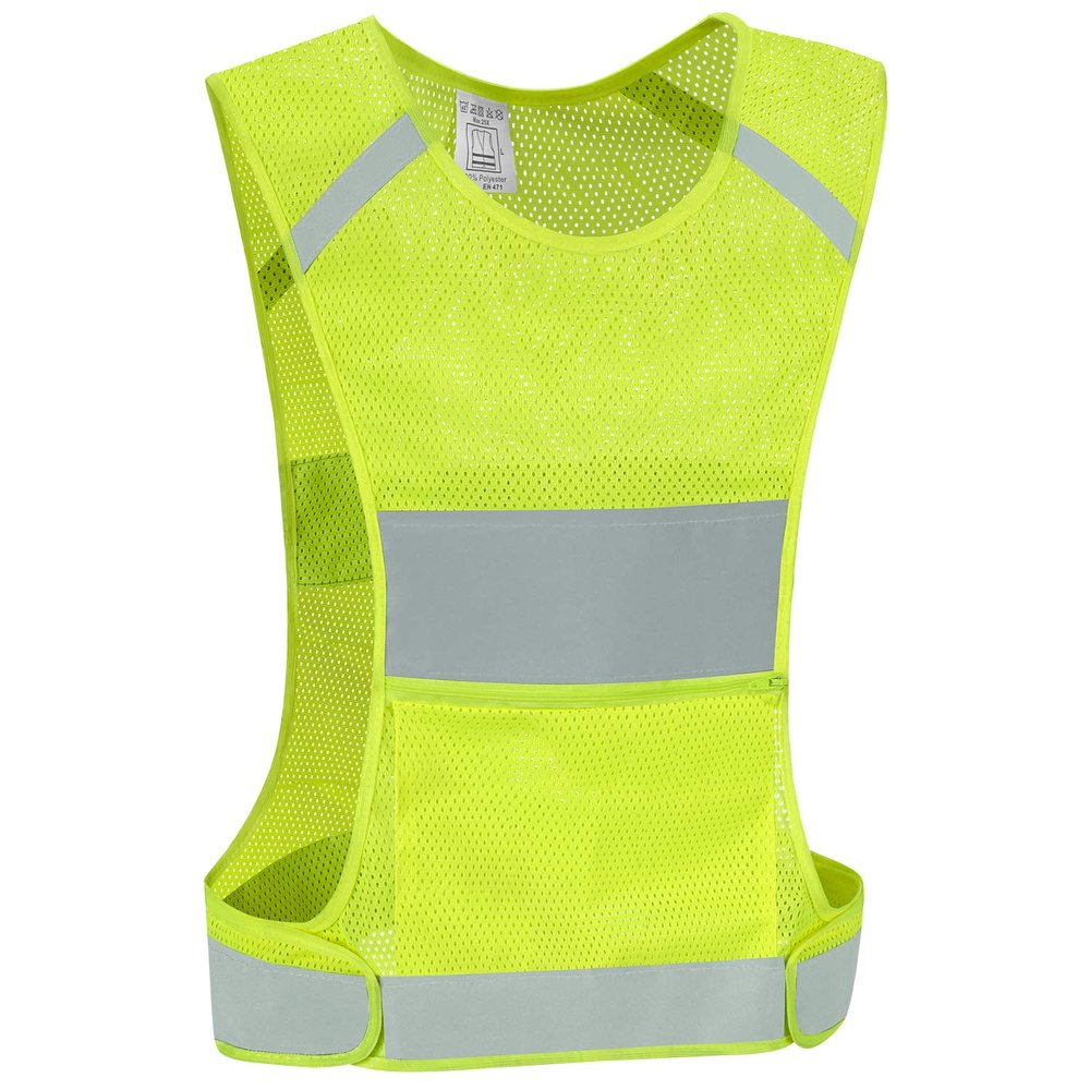 IDOU Reflective Vest Safety Running Gear with Pocket, Ultralight &Adjustable Waist&360High Visibility for Running,Jogging,Biking,Motorcycle,Walking,Women & Men (neon Yellow, X-Large)