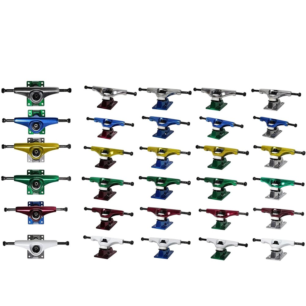 Core Hollow Skateboard Trucks 5.5 (8.25") Green/Red Base, Premium Bushings