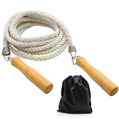 ACEONE Long Jump Rope, Multiplayer Skipping Rope with Wooden Handle for Kids and Adult, Team Group Jumping Rope for School Sport and Outdoor Activity, 16ft